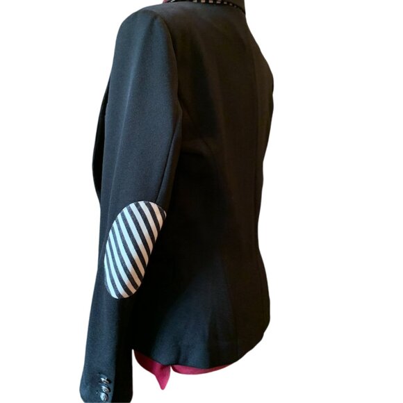 LOVE TREE - Black Blazer with Black & White Elbow Patch - large - Picture 6 of 11
